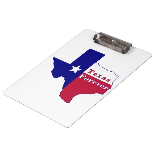 Texas Forever Flag Karte Klemmbrett (Schrägansicht)