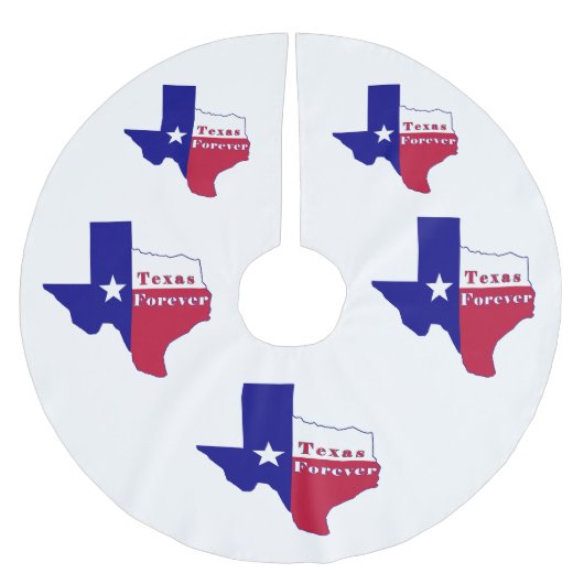 Texas Forever Flag Karte Polyester Weihnachtsbaumdecke (Vorderseite)