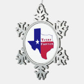 Texas Forever Flag Karte Schneeflocken Zinn-Ornament (Rechts)