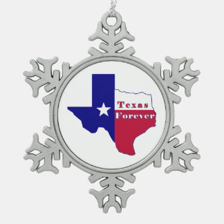 Texas Forever Flag Karte Schneeflocken Zinn-Ornament