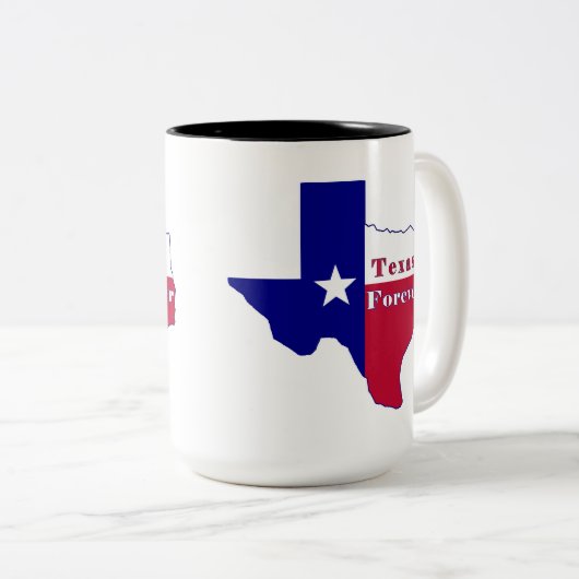Texas Forever Flag Karte Zweifarbige Tasse (VorderseiteRechts)