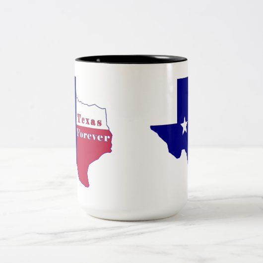 Texas Forever Flag Karte Zweifarbige Tasse (Mittel)