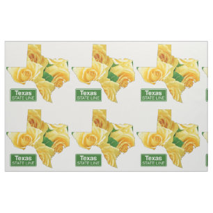 Texas-Form-Gelb-Rosen-und Staats-Linie Zeichen Stoff