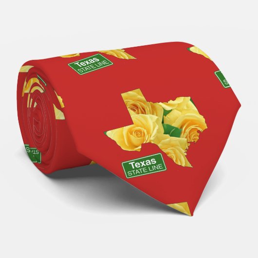Texas Form Gelbe Rose Jede Farbe Necktie Krawatte (Gerollt)