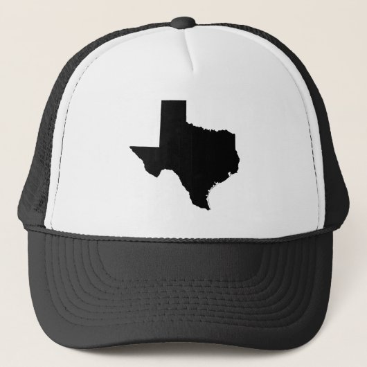 Texas Form in Schwarz und Weiß Truckerkappe (Vorderseite)