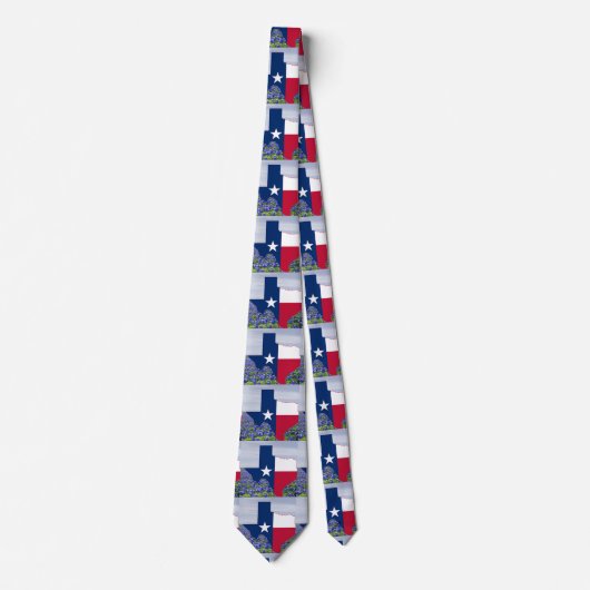 Texas Form Texas Flag mit Bluebonnets Krawatte (Vorderseite)