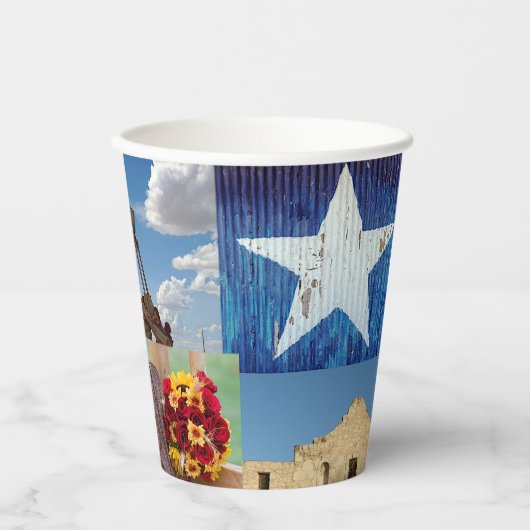 Texas Foto Mosaic Pappbecher (Vorderseite)
