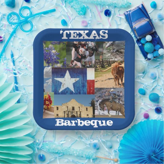 Texas Foto Mosaic  Pappteller (Party)