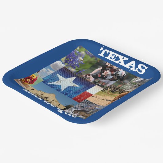 Texas Foto Mosaic  Pappteller (Gewinkelt)