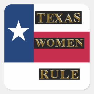 TEXAS FRAUENREGEL QUADRATISCHER AUFKLEBER