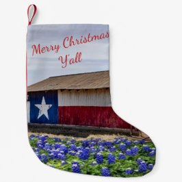 Texas Frohe Weihnachten Y'all Stall und Bluebonnet Kleiner Weihnachtsstrumpf