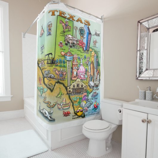 Texas Fun Map Duschvorhang (Beispiel)
