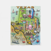 Texas Fun Map Fleecedecke (Vorderseite)