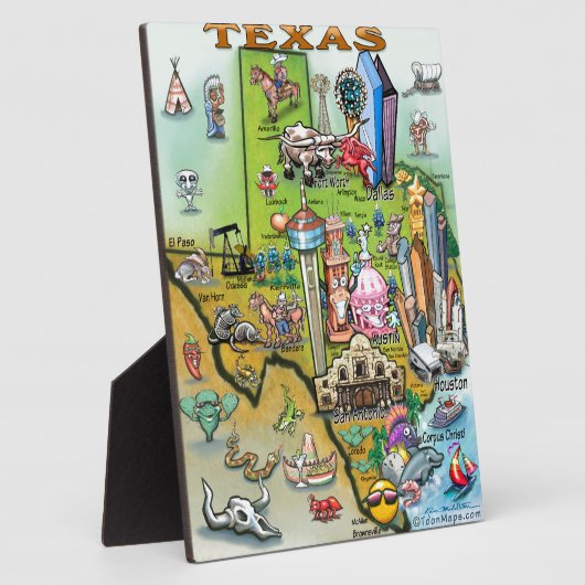 Texas Fun Map Fotoplatte (Seite)