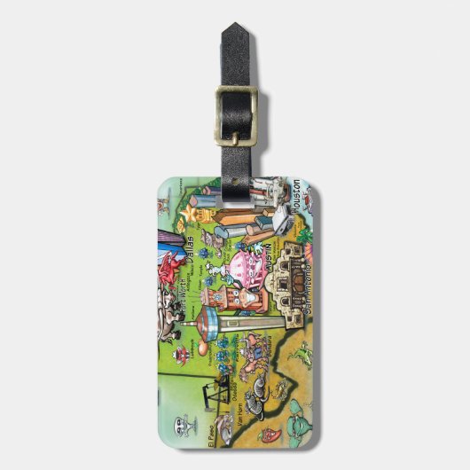 Texas Fun Map Gepäckanhänger (Vorderseite vertikal)