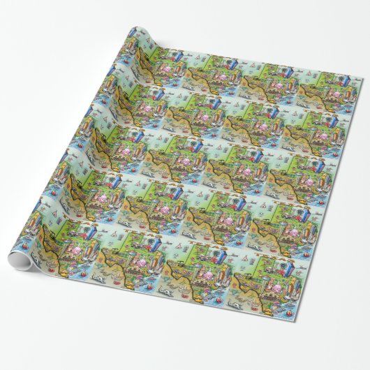 Texas Fun Map Geschenkpapier (Ungerollt)