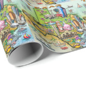 Texas Fun Map Geschenkpapier (Rolleneckpunkt)