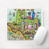 Texas Fun Map Mousepad (Mit Mouse)
