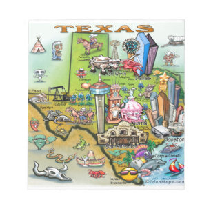 Texas Fun Map Notizblock