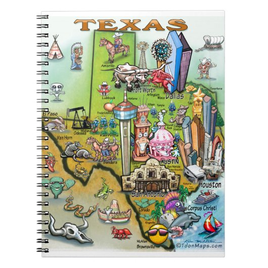 Texas Fun Map Notizblock (Vorderseite)