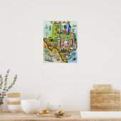 Texas Fun Map Poster (Küche)
