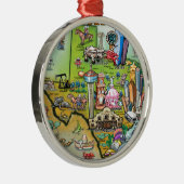 Texas Fun Map Silbernes Ornament (Rechts)