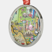 Texas Fun Map Silbernes Ornament (Links)