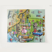 Texas Fun Map Tapestry Wandteppich (Vorderseite (Horizontal))