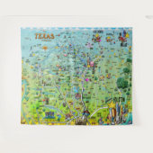 Texas Fun Map Tapestry Wandteppich (Vorderseite (Horizontal))