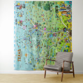 Texas Fun Map Tapestry Wandteppich (Beispiel)