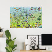 Texas Fun Maps Poster (Heimbüro)