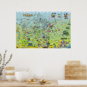 Texas Fun Maps Poster (Küche)