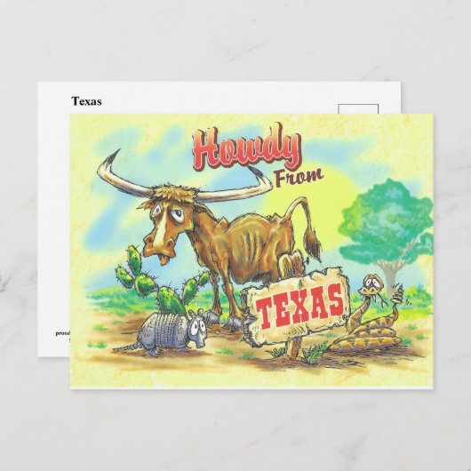 Texas Funny Postkarte (Vorne/Hinten)