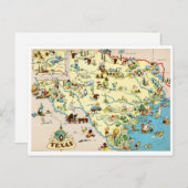 Texas Funny Vintag Map Postkarte (Vorne/Hinten)