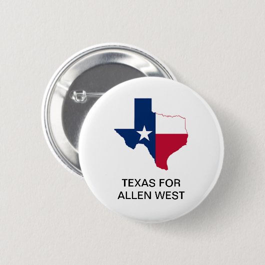 TEXAS für ALLEN WEST GOVERNOR-Button Button (Vorne & Hinten)