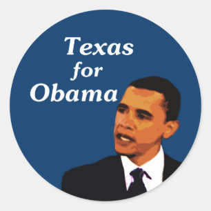 Texas für Barack Obama Runder Aufkleber