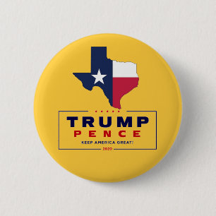 Texas für Trump Pence 2020 Button