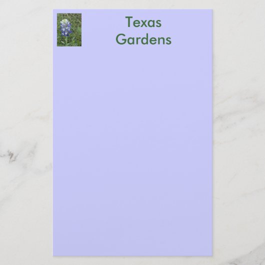 Texas-Gärten - Bluebonnet Briefpapier (Vorderseite)