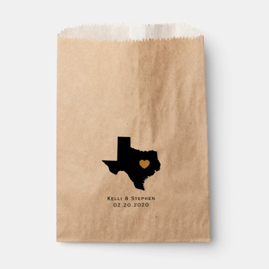 Texas Gastgeschenk Hochzeit Leckerei Säcke, Gesche Geschenktütchen (Vorderseite)