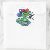 Texas Gator Catches Drone Classic Round Sticker (Tasche)