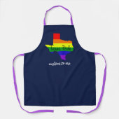 Texas Gay Pride Rainbow Custom Navy Blue Schürze (Vorderseite)