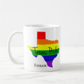Texas Gay Pride Rainbow LGBTQ Monogram Kaffeetasse (Links)