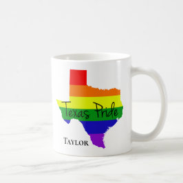 Texas Gay Pride Rainbow LGBTQ Monogram Kaffeetasse