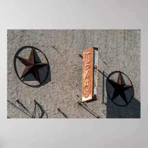 Texas, Gebäudeschild, Farbe, Vintage Poster