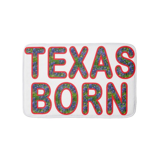 Texas Geboren Bluebonnet Badematte (Vorderseite)