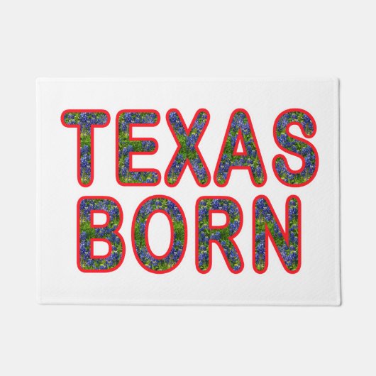 Texas Geboren Bluebonnet Fußmatte (Vorderseite)