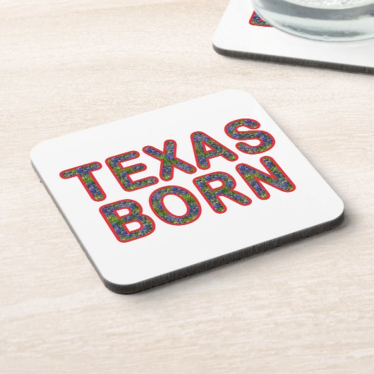 Texas Geboren Bluebonnet Getränkeuntersetzer (Linke Seite)