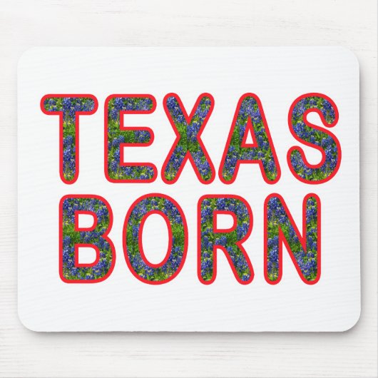 Texas Geboren Bluebonnet Mousepad (Vorne)