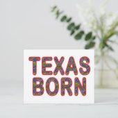 Texas Geboren Bluebonnet Postkarte (Stehend Vorderseite)