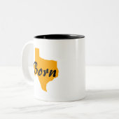 Texas Geboren, Kalifornien aufgezogen Zweifarbige Tasse (Vorderseite Links)